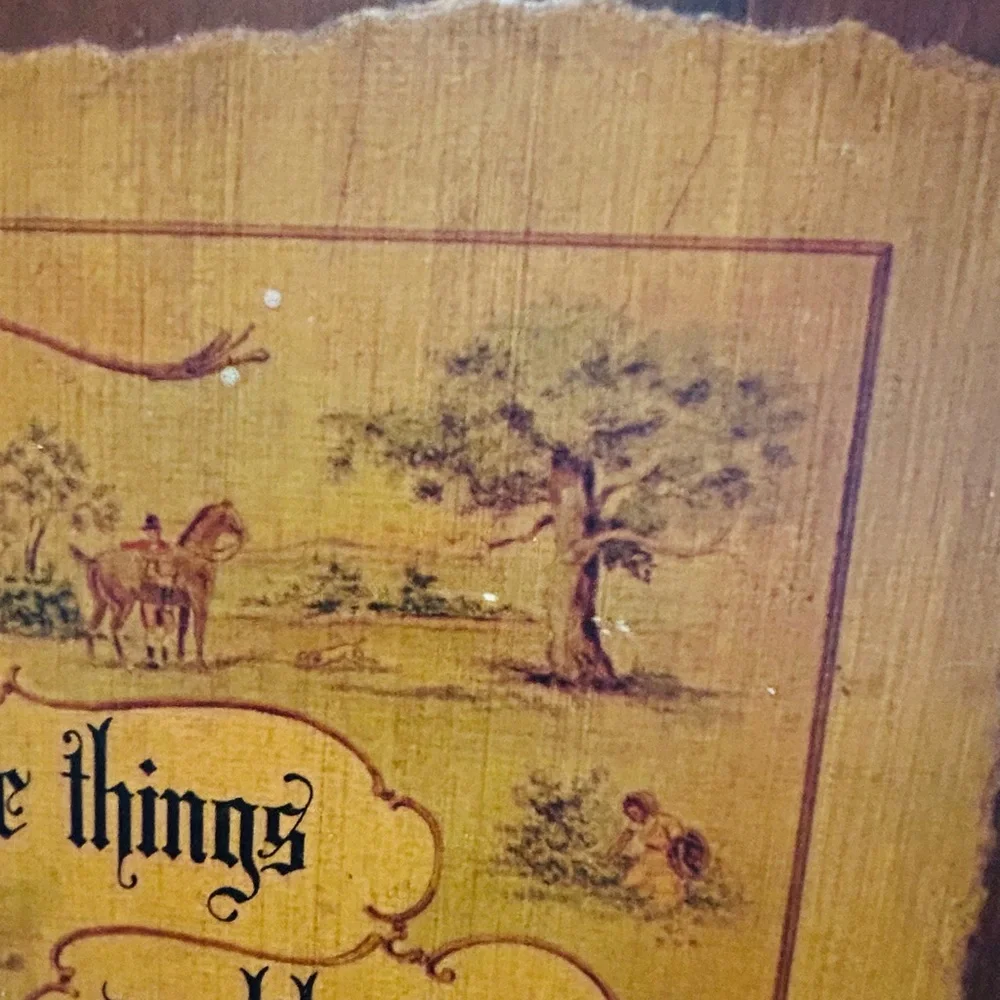 Vintage 1920s Decoupage on Wood Inspiration Blessings Cottagecore Grannycore